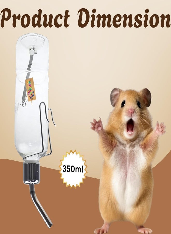 Western Era Hamster Transparent Water Bottle for Cage | Leak-Proof Dispenser | Drinking Feeder for Hamsters, Gerbils, Mice, Guinea Pigs, Rats, Ferrets & Small Animals | Cage Mounted (350ml) - Image 3